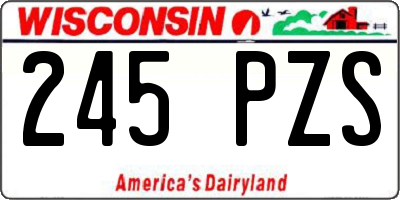 WI license plate 245PZS