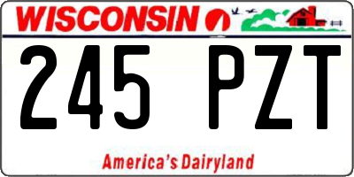 WI license plate 245PZT