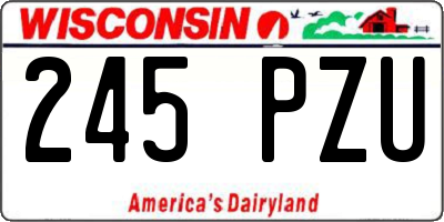 WI license plate 245PZU