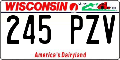 WI license plate 245PZV