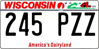 WI license plate 245PZZ
