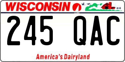 WI license plate 245QAC