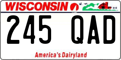 WI license plate 245QAD