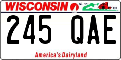 WI license plate 245QAE