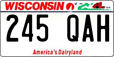 WI license plate 245QAH