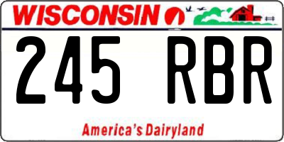 WI license plate 245RBR