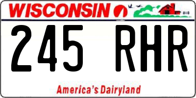 WI license plate 245RHR