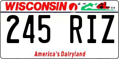 WI license plate 245RIZ