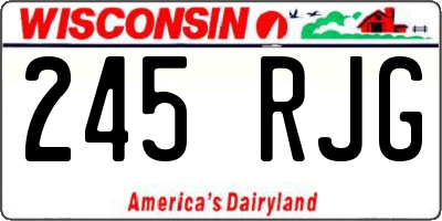 WI license plate 245RJG