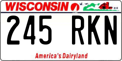 WI license plate 245RKN