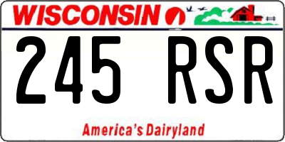 WI license plate 245RSR