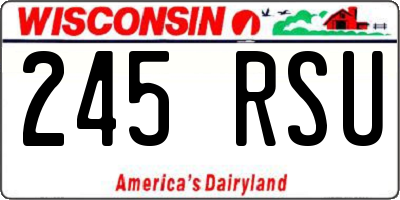 WI license plate 245RSU