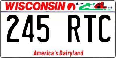 WI license plate 245RTC
