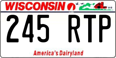 WI license plate 245RTP