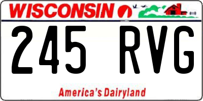 WI license plate 245RVG