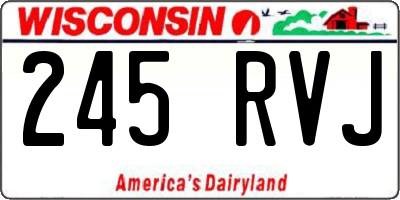 WI license plate 245RVJ