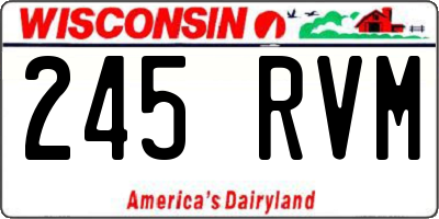 WI license plate 245RVM