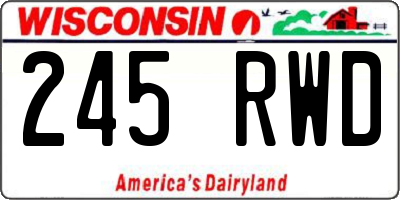 WI license plate 245RWD