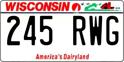 WI license plate 245RWG