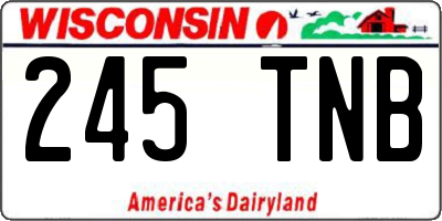 WI license plate 245TNB