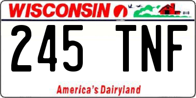 WI license plate 245TNF