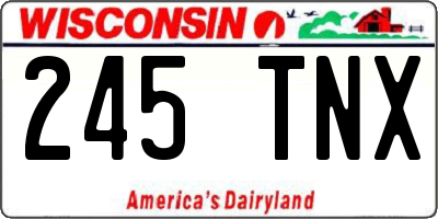 WI license plate 245TNX
