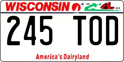 WI license plate 245TOD