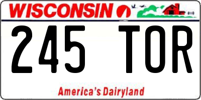 WI license plate 245TOR