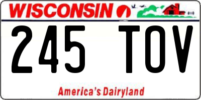 WI license plate 245TOV
