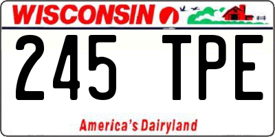 WI license plate 245TPE
