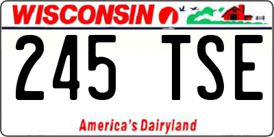 WI license plate 245TSE