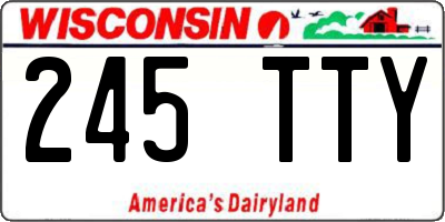 WI license plate 245TTY