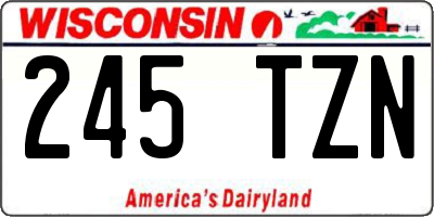 WI license plate 245TZN