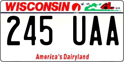 WI license plate 245UAA