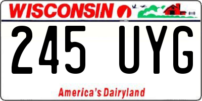 WI license plate 245UYG