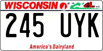 WI license plate 245UYK