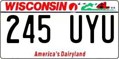 WI license plate 245UYU