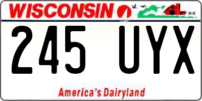 WI license plate 245UYX