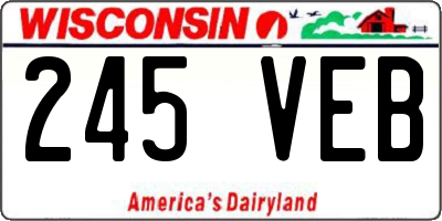 WI license plate 245VEB