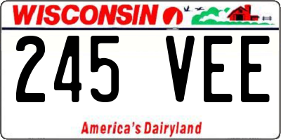 WI license plate 245VEE