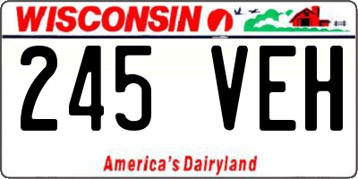 WI license plate 245VEH