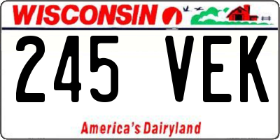 WI license plate 245VEK