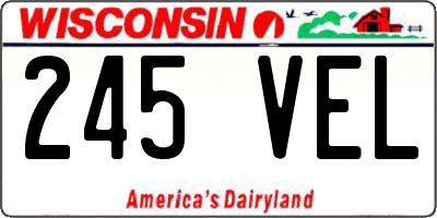 WI license plate 245VEL