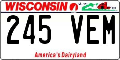 WI license plate 245VEM