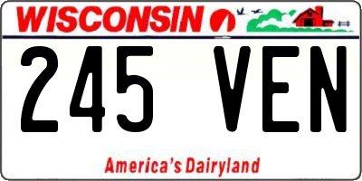 WI license plate 245VEN