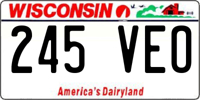WI license plate 245VEO