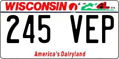 WI license plate 245VEP