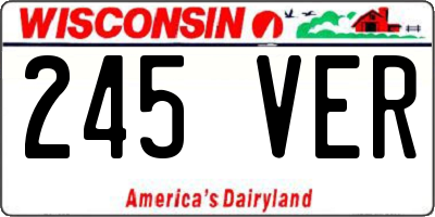 WI license plate 245VER