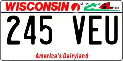 WI license plate 245VEU