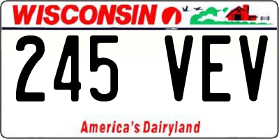 WI license plate 245VEV